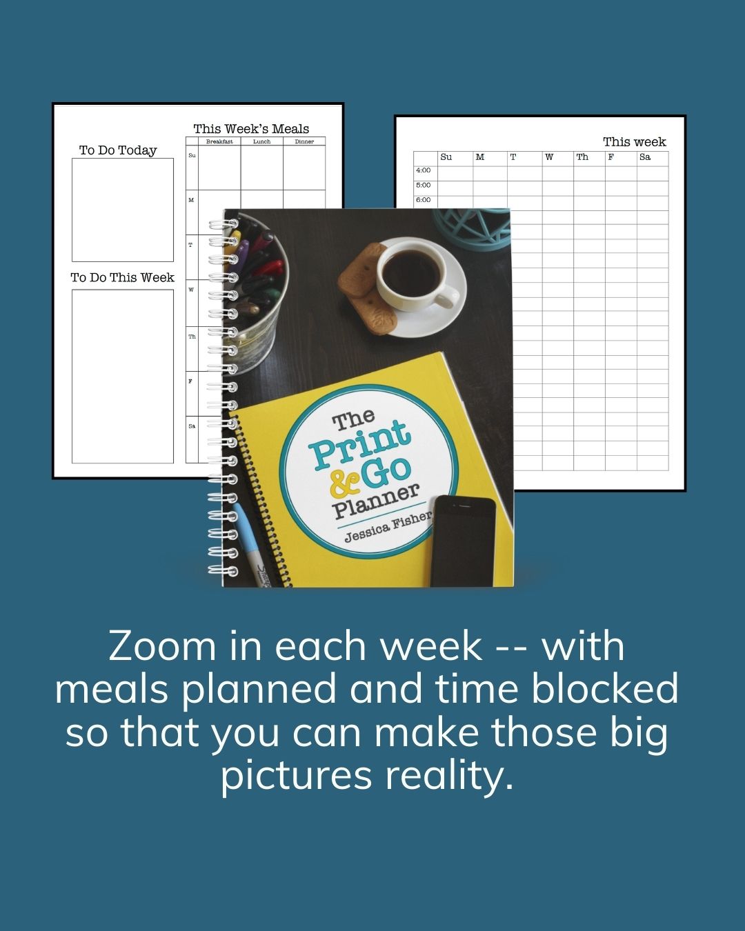 weekly pages in print and go planner.