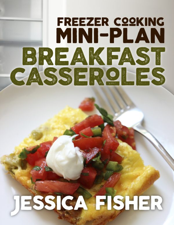 cover image of mini freezer cooking plan for breakfast casseroles.