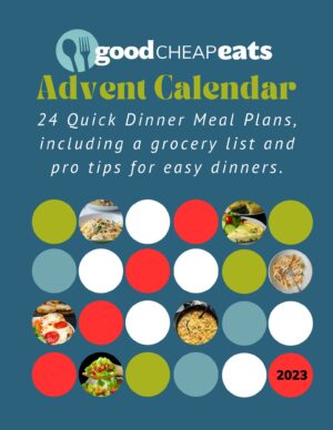 cover image of 2023 advent calendar cookbook.
