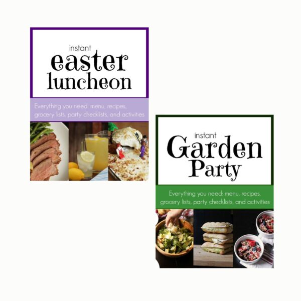 cover images for easter luncheon and garden party.