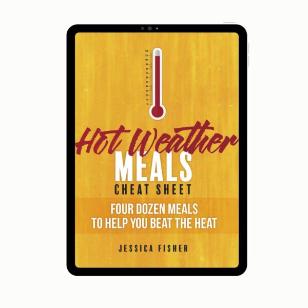 book cover for hot weather meals guide.
