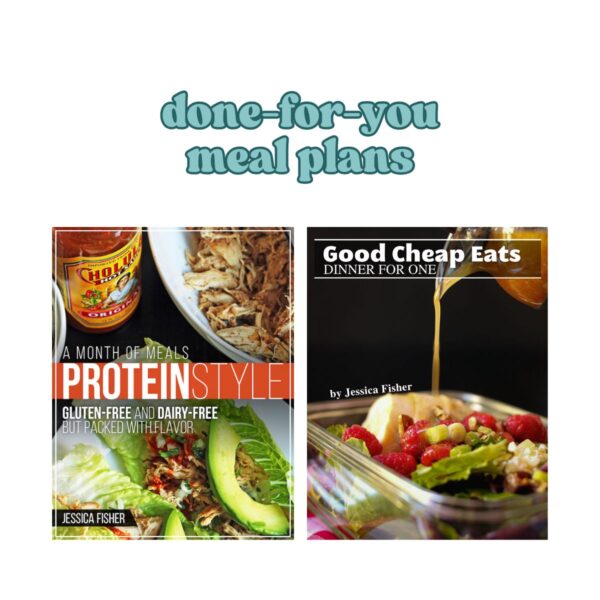 collage of done-for-you meal plans.