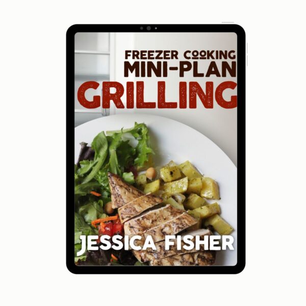 book cover for freezer cooking mini plan grilling.
