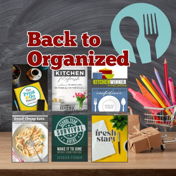 promo graphic for back to organized goodie box.