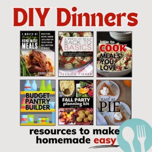 collage of what's included in diy dinners goodie box.