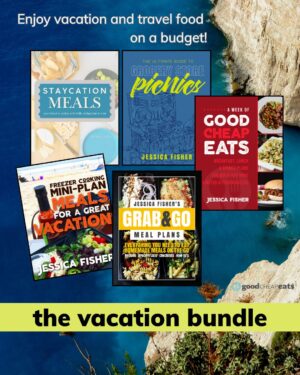 collage of what's included in vacation bundle.