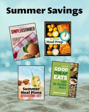 collage of what's included in summer savings bundle.